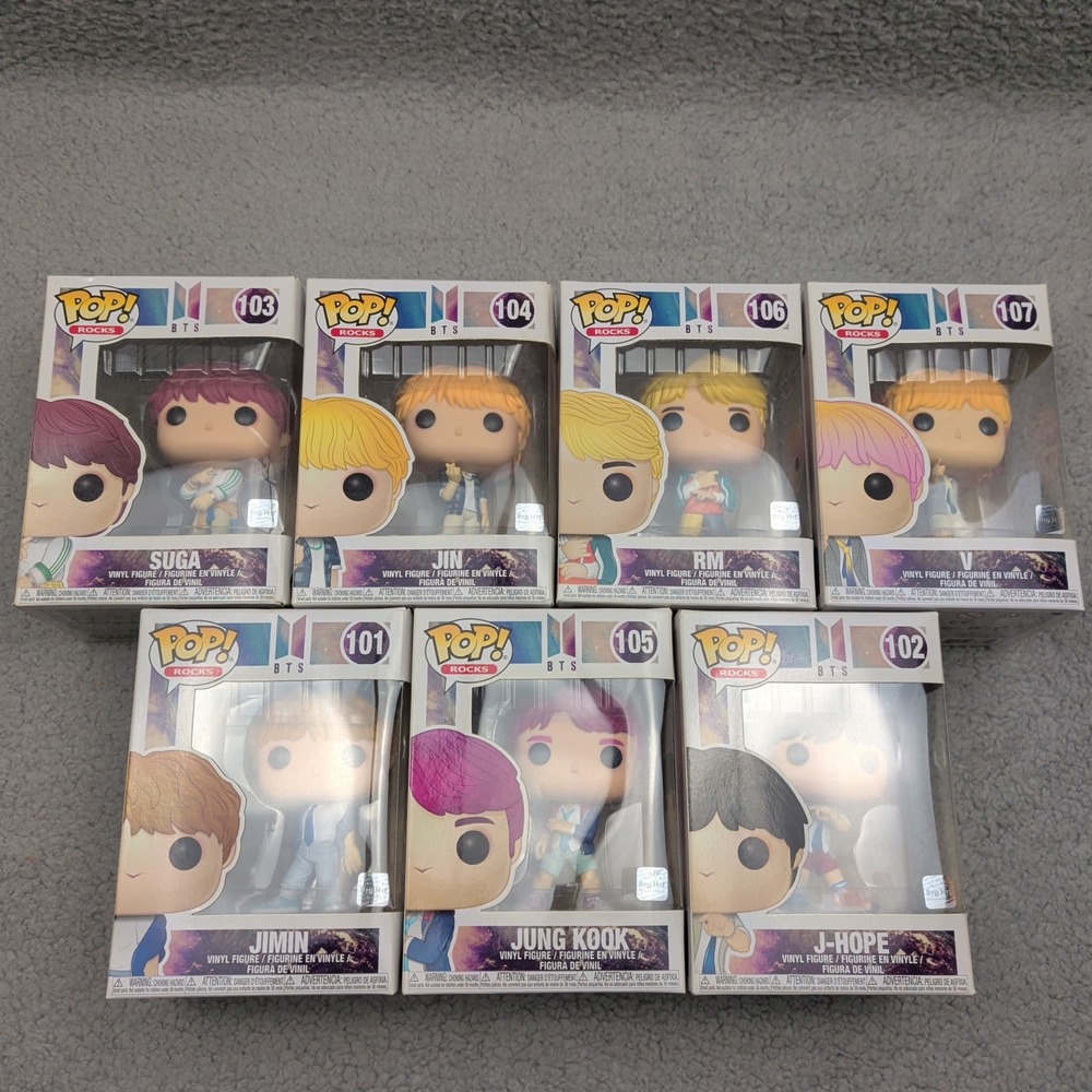 BTS Funko Pop! Rocks First Edition #101-107 Vaulted K-Pop 2019 NIB Complete Set